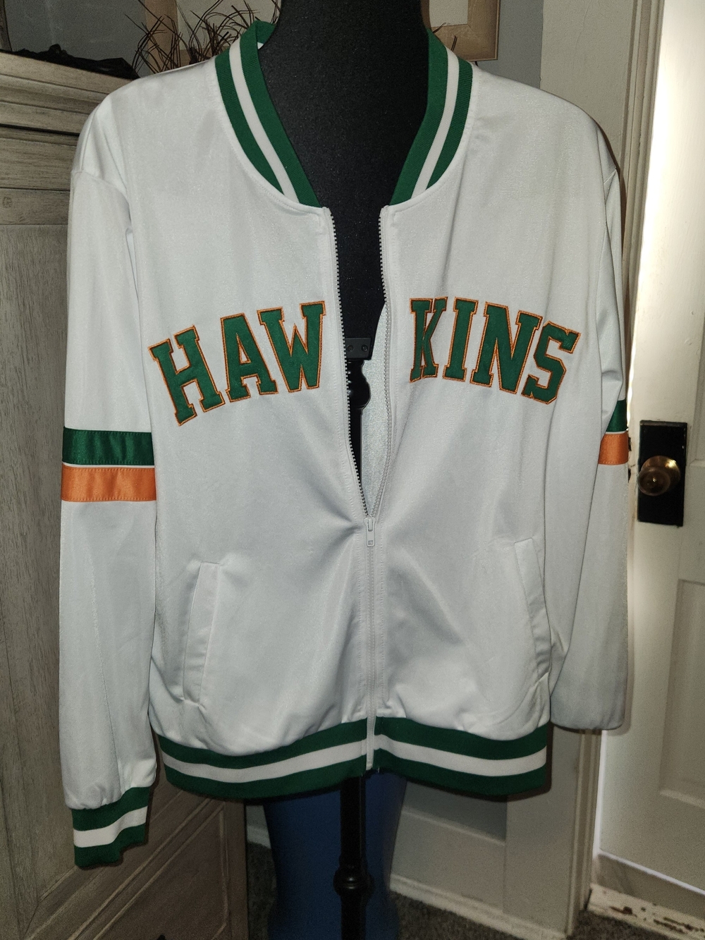 Netflix Stranger Things White and Green Jacket Label